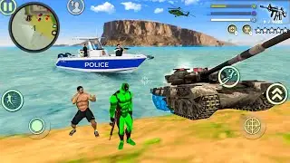 Green Deadpool Rope Hero Vice Town - Fun at Miami Beach - Android Gameplay