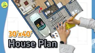 30&times;40 House Plan, West Facing, 2BHK with Car Parking and Wash, #indianstyle #housedesign #floorplan