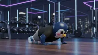 Penguin Gym Workout 4K | Fitness Motivation | Noise Canceling Ambience for Focus & Sleep