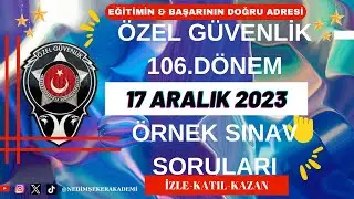 106.107. Dönem Özel Güvenlik Sınavı 