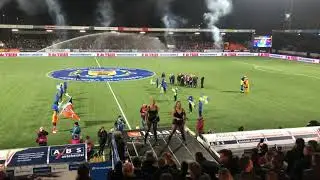 Vuur en vuurwerk voorafgaand aan Cambuur - Volendam / 10-1-2020