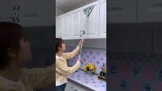Retractable triangular cleaning brush, especially convenient for cleaning high places #homehacks