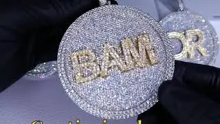CUSTOM LETTER NECKLACE 3D BIG DISC2 | Guu Jewelry | Hip Hop Jewelry