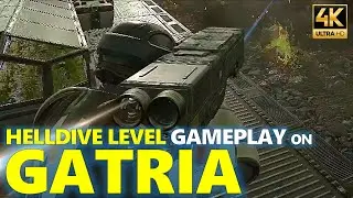 Helldivers 2 Vid68: Spartan X-divers jumping feet first at Helldive Level difficulty