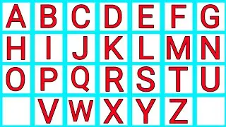 English Alphabet A to Z | Red Letters with Blue Box | Learn ABC for Kids #abcd #kidslearning 