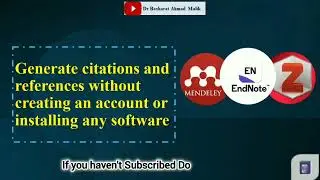 Generate citations and references without creating an account or installing any software