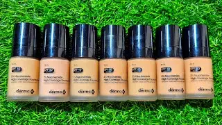 dermaco high coverage Foundation all 7 shades review | RARA | affordable makeup for everyone |