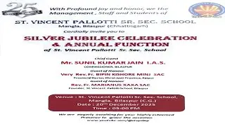 🔴 LIVE !! SILVER JUBILEE CELEBRATION & ANNUAL FUNCTION !! ST.VINCENT PALLOTTI SR.SEC SCHOOL BILASPUR