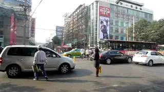 Typical mid-block pedestrian crossing in Xi'an
