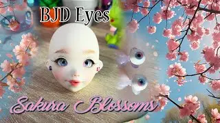 Making Resin Doll Eyes - BJD Eye making for Momonita - Sakura Blossoms and Blue Sky