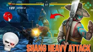 How to learn Heavy attack in shadow fight 4!! New Trick ll Heavy attack ll Gameplay