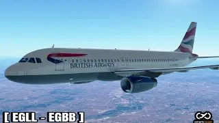 Infinite flight simulator | London Heathrow (EGLL) To Birmingham (EGBB) | Airbus A320-200| Live ATC