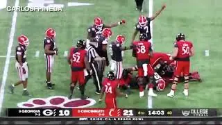 Azeez Ojulari forces fumble Cincinnati vs Georgia
