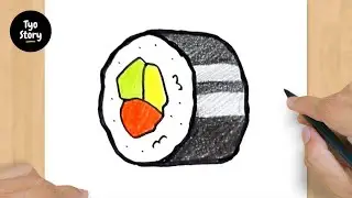 #645 How to Draw a Sushi - Easy Drawing Tutorial