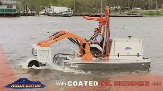 Aqua-Gator with Coated Oil Skimmer.  Powered by CRUCIAL INC.