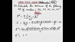 NECO SSCE 2024 | MATHEMATICS | Question 53