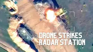 Lancet drone attacks a radar station in Ukraine
