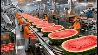 Inside a Modern Watermelon Processing Plant 🍉 | How Watermelon Juice Is Made