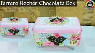 FERRERO ROCHER CHOCOLATE BOX  CRAFT/BEST OUT OF WASTE CRAFT IDEA/DIY JEWELLERY BOX