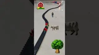 Cow is walking near roses 🌹 which are on the railway track and the train is approaching fast | Farm