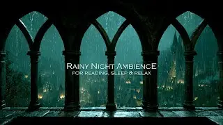 Rainy Medieval Castle Window View - Cozy Thunderstorms Sounds | Castle Ambience for Reading & Sleep
