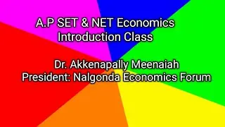 Economics APSET & NET Online Coaching Program. Dr. Akkenapally Meenaiah 