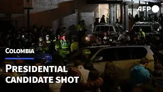 Ambulance arrives at hospital after Colombian presidential candidate shot | AFP