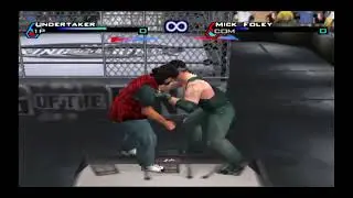 WWF Smackdown! Just Bring It - Геймплей на PS2 - Андертейкер против Мика Фоли - Матч 