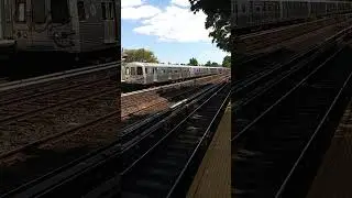 Prospect Park Bound R46 Yellow S train entering and leaving Avenue U