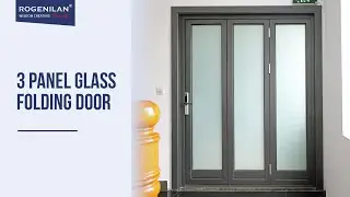 Customized Balcony 3 Panel Glass Folding Door Villa Aluminum Exterior Security Door#foldingdoors