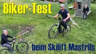 Biker-Test am Skilift Mastrils – Innovation bei Schneemangel!