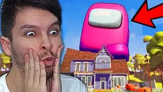 Mi VECINO es UN IMPOSTOR GIGANTE de AMONG US - Hello Neighbor