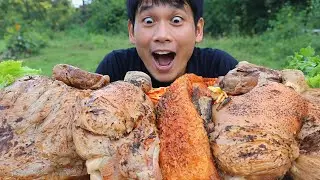 👑 FOOD KING: 15KG Grilled Pork Ribs + Spicy Papaya Salad 🔥 ASMR Mukbang  2026 🦐