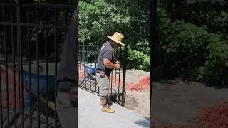 installing a aluminum fence by j&j fencing