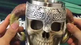 Stainless Steel Skull Mug Viking