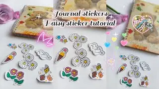 Journal stickers 🌸🍂✨|| Daisy sticker tutorial 🌼📒#SimpleUS #journal #journalstickers #craft #foryou 