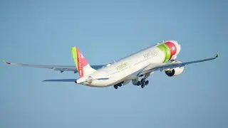 TAP Air Portugal Airbus A330-900 taking off from Lisbon Airport LPPT
