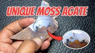 How to Make a Cabochon from Moss Agate (Step-by-Step Process) #cabochon #gemstone #agate #jewelry 