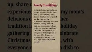 English Listening and Reading Practice  - Family Part 5: Family Traditions🔠📚