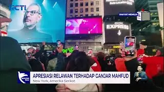 Relawan Ganjar Pasang Animasi Anti KKN di Times Square, New York