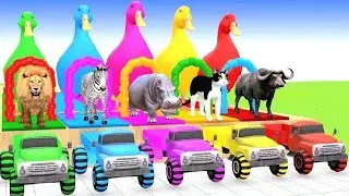 LoNg slide game with Elephant Gorilla Buffalo Hippopotamus Tiger 3D Animal baik Game Off Road