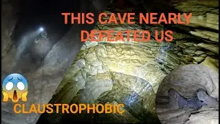 CLAUSTROPHOBIC CAVE PASSAGE OPENS TO AMAZING WATERFALL PIT.  #claustrophobic #scary #caving