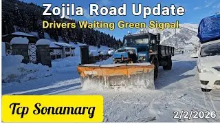 #Today #Zojilaupdate #Drivers & passengers waiting green signal at Sonamarg Tcp #zojilaupdate 1/2026
