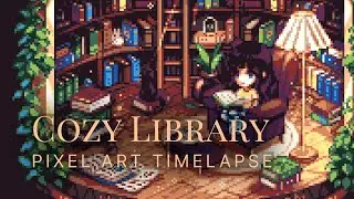 Cozy Celestial Library | Aseprite Pixel Art Timelapse