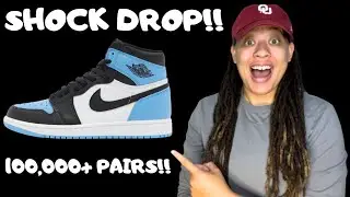 100,000 PAIRS🤯AIR JORDAN 1 &ldquo;UNC TOE&rdquo; SHOCK DROP‼️(SNKRS APP)
