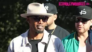 Jamie Foxx Arrives To His Celebrity Basketball Game Vs. Chacha The Wave At His Home In Thousand Oaks