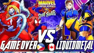 Marvel Super Heroes Vs Street Fighter:🔥Game Over Vs LiquidMetalX🔥| High Level Gameplay.