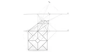 Examen Titular de Dibujo Técnico II  Selectividad, curso 2014 2015 Opción A, Perspectiva Cónica.
