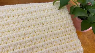 How to Crochet for Beginners How to Crochet a Blanket #1 Fast Stitch ☕ Written pattern Below