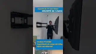 Suporte de tv articulado com giro total 180 para tv 55 60 65 70 75 80 82 85 ft 84100 fixatek bra&ccedil;o